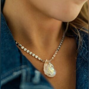 Fierce Forward The Good Energy Angel Aura Silver Necklace new